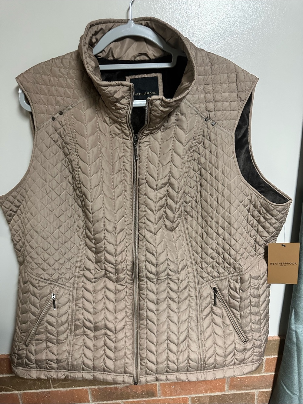 Weatherproof Quilted Taupe Women's Vest